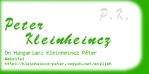 peter kleinheincz business card