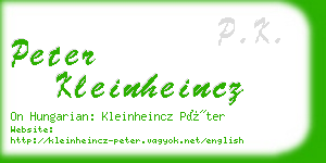 peter kleinheincz business card